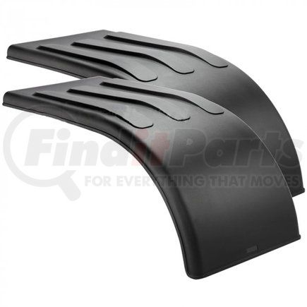 Paccar HF00073 Truck Half Fender - Tandem, Black, 66.5"-25" Front Drop, 41.5" Flat, 26" Width