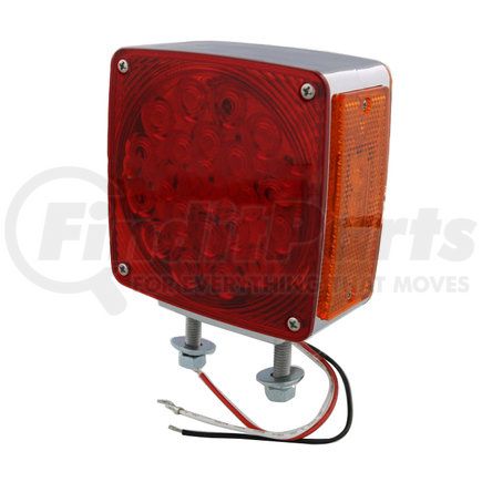 Paccar LL021609 Turn Signal Light - Right, Amber/Red, 4in., LED, Double Face, Square, Clear Diodes