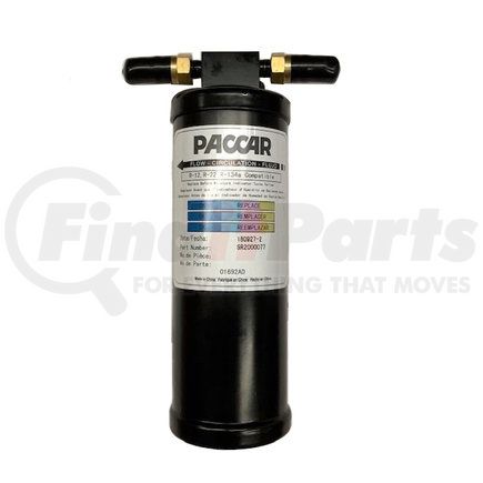 Paccar SR2000077 A/C Receiver Drier - 3" Diameter, Quick Disconnect Fitting, 10-1/8" Height