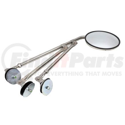 Paccar TM900 Fender Mirror - Convex, Assembly, Stainless Steel, Tripod Style