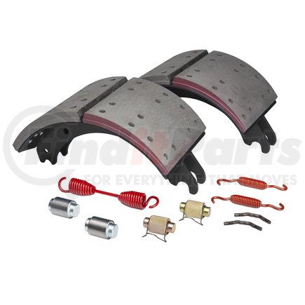 Haldex GD4711QG Drum Brake Shoe Kit - Remanufactured, Rear, Relined, 2 Brake Shoes, with Hardware, FMSI 4711, for Meritor "Q" Plus Applications