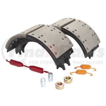 Haldex HV774311EG Drum Brake Shoe Kit - Remanufactured, Rear, Relined, 2 Brake Shoes, with Hardware, FMSI 4311, for Eaton Single Anchor Pin Tractor and Trailer (Low Mount) New Style Applications