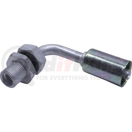 Universal Air Conditioner (UAC) FT1721C A/C Refrigerant Hose Fitting -- Aluminum 90º Bulkhead Beadlock Fitting