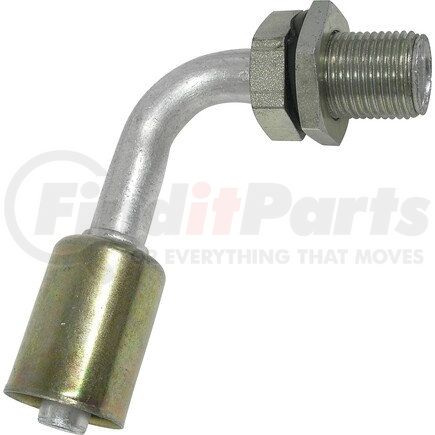 Universal Air Conditioner (UAC) FT1722C A/C Refrigerant Hose Fitting -- Aluminum 90º Bulkhead Beadlock Fitting