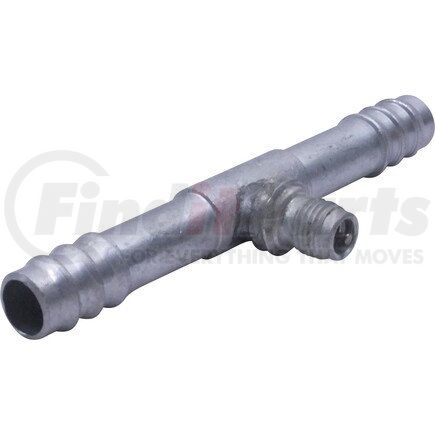 Universal Air Conditioner (UAC) FT1966C A/C Refrigerant Hose Fitting -- Aluminum Straight Barb Splicer w/ Service Port