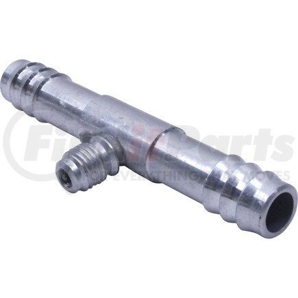 Universal Air Conditioner (UAC) FT1967C A/C Refrigerant Hose Fitting -- Aluminum Straight Barb Splicer w/ Service Port