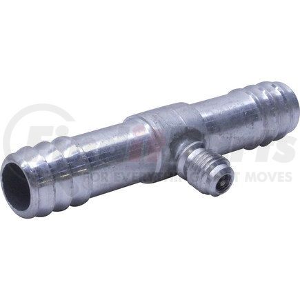 Universal Air Conditioner (UAC) FT1968C A/C Refrigerant Hose Fitting -- Aluminum Straight Barb Splicer w/ Service Port