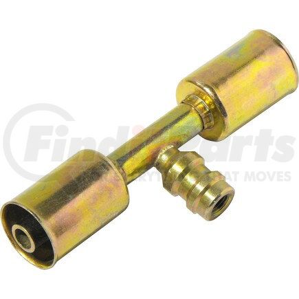 Universal Air Conditioner (UAC) FT6023SBC A/C Refrigerant Hose Fitting -- Steel Str. Beadlock Splicer Ftg. w/ Service Port