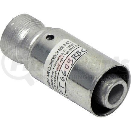 UNIVERSAL AIR CONDITIONER (UAC) FT6603RBC A/C Refrigerant Hose Fitting -- Aluminum Straight Outer Weld-on Beadlock Fitting