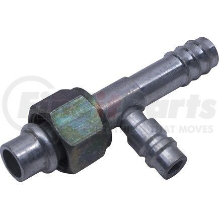Universal Air Conditioner (UAC) FT7002C A/C Refrigerant Hose Fitting -- Aluminum Str. Female Oring Barb Ftg. w/ Svc Port