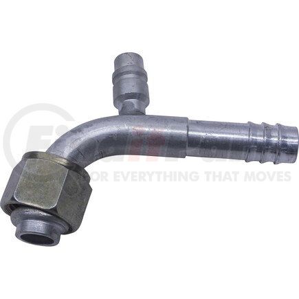 Universal Air Conditioner (UAC) FT7006C A/C Refrigerant Hose Fitting -- Aluminum 90º Female Oring Barb Fitting w/ Svc Port