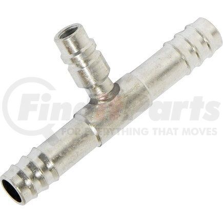 Universal Air Conditioner (UAC) FT7050C A/C Refrigerant Hose Fitting -- Aluminum Straight Barb Splicer w/ Service Port