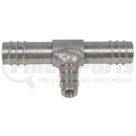 Universal Air Conditioner (UAC) FT7051C A/C Refrigerant Hose Fitting -- Aluminum Straight Barb Splicer w/ Service Port