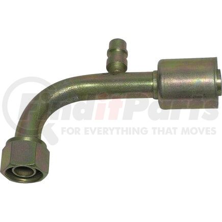 Universal Air Conditioner (UAC) FT13273SBC A/C Refrigerant Hose Fitting -- Steel 90º Female Oring Beadlock Ftg. w/ Svc Port