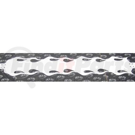 Aranda P-1560 PETERBILT STAINLESS STEEL FUEL TANK STRAP, FLAME DESIGN, 10" WIDE, 14 GAUGE, FOR 26 DIA TANKS