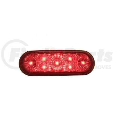 UNITED PACIFIC 39976B Brake / Tail / Turn Signal Light - 6 in., Oval, Red LED/Clear Lens, 7 LEDs, DOT/SAE Approved