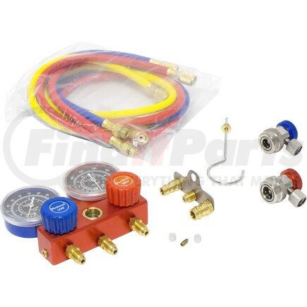 Universal Air Conditioner (UAC) TO1661C A/C Repair Tool -- Aluminium Manifold Gauge Hose and Coupler Set