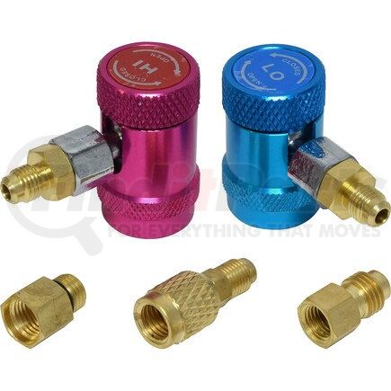 Universal Air Conditioner (UAC) TO3001KTC A/C Service Port Repair Kit -- Aluminum Charging Coupler Set w/ Brass Fittings