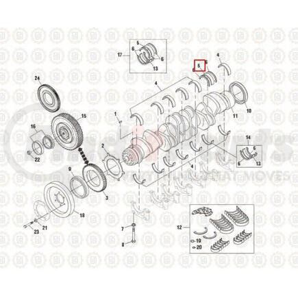 PAI 671615 Engine Crankshaft Main Bearing Thrust Bearing - Standard Size Detroit Diesel Series 50 / Series 60 Application