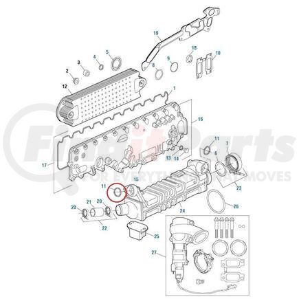 PAI 821080 Exhaust Gas Recirculation (EGR) Cooler Seal - Mack MP7 Series Application Volvo D11 Application
