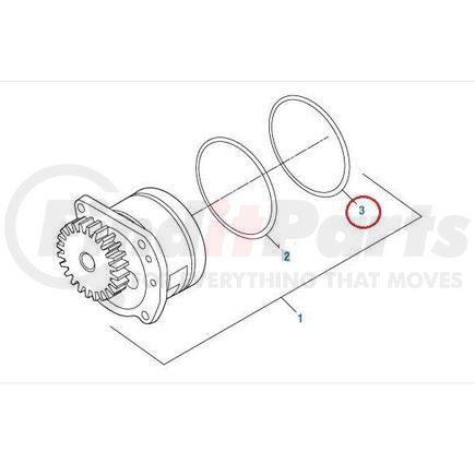 PAI 121291 O-Ring - 0.139 in C/S x 3.734 in ID 3.53 mm C/S x 94.84 mm ID Viton 75, Orange Teflon Coat Series # -240