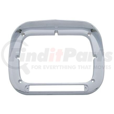 United Pacific 32369 Headlight Bezel - Rectangular, Plastic, Chrome, 6 in. x 8 in., with LED Cutout and Visor