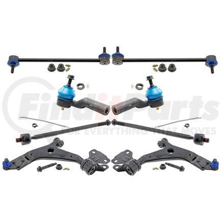 Mevotech MKIT10033 Suspension Kit - Front, 8-Piece Front End Supreme Steering and Suspension