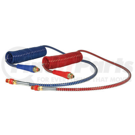 Tectran 17A20-40H Air Brake Hose Assembly - ArmorFlex HD ArmoCoil, Red and Blue, 20 ft., with Handles