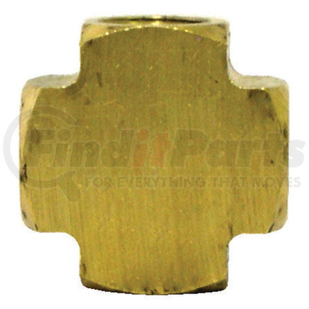 Tectran 102-B Air Brake Pipe Cross - Brass, 1/4 inches Pipe Thread, Extruded