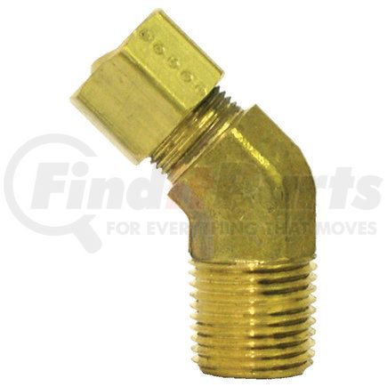 Tectran 74-8D Compression Fitting - Brass, 1/2 in. Tube, 1/2 in. Thread, 45 deg. Elbow