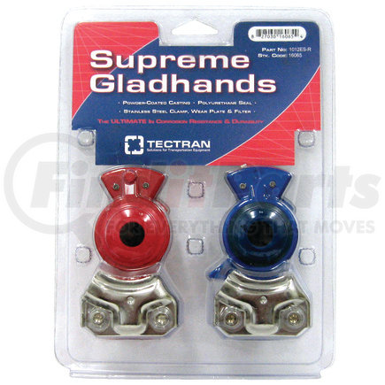 Tectran 1012ES-R Gladhand - Powder Coated, (1) Emergency and (1) Service, with Filter and Seal