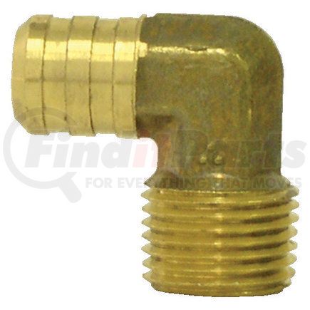 Tectran 139-4B Air Brake Air Line Elbow - Brass, 1/4 in. Hose I.D, 90 deg. Hose Barb to Male Pipe