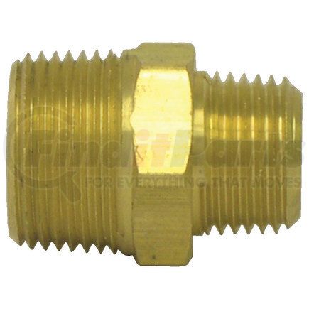 Tectran 122-BA Air Brake Reduction Nipple - Brass, 1/4 in. Pipe Thread A, 1/4 in. Pipe Thread B