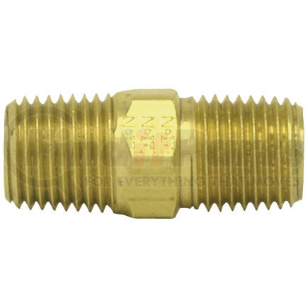 Tectran 122-D Air Brake Pipe Nipple - Brass, 1/2 inches Pipe Thread, Hex