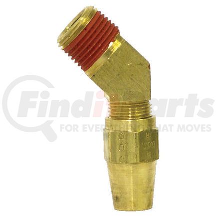 Tectran 1174-6B Air Brake Air Line Elbow - Brass, 3/8 in. Tube, 45 degree, Air Brake to Male Pipe