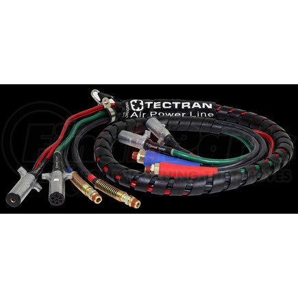 Tectran 169152 Air Brake Hose and Power Cable Assembly - 15 ft., 4-in-1, Single Pole, Dual Cable