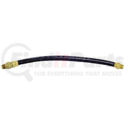 Tectran 18118 Air Brake Hose Assembly - 18 in., 1/2 in. Hose I.D, 3/8 in. Fixed x 3/8 in. Swivel Ends