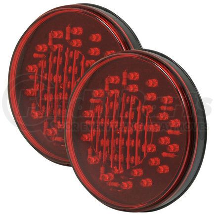 RoadPro RP-5570R40L/2 Brake / Tail / Turn Signal Light - Round, 4" Diameter, Red, Black Housing, 40 LEDs