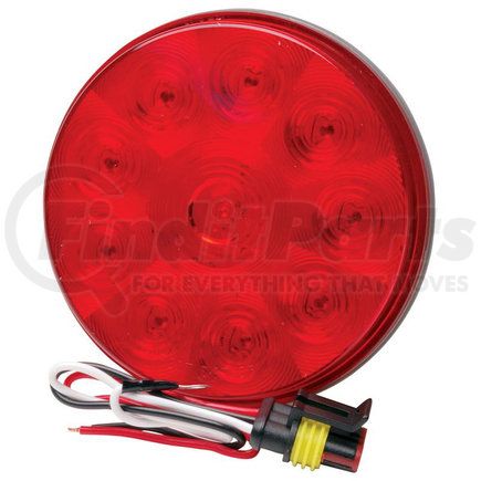 RoadPro RP-5523/RPT Brake / Tail / Turn Signal Light - Round, 4" Diameter, Red, Low Profile, 9 LEDs