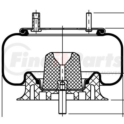 ContiTech 64260 Suspension Air Spring - 7.5 in. Design Height, 12.6 in. Max Diameter, 12.9 in. Max Height