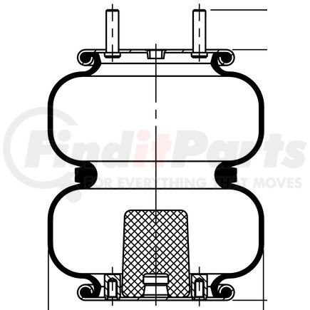 ContiTech 64552 Air Spring - Double Convoluted, FD 200-25 429 (2B9-251/4429, AS6948)