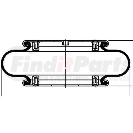 ContiTech 66091 Single Convoluted Air Spring - 5.1 in. Design Height, 12.8 in. Max Diameter, 6000 lb Load at 100 PSI