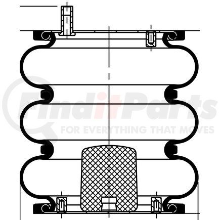 ContiTech 64562 Air Spring - FT 330-29 431, 12 in. Design Height, 12.8 in. Max Diameter, 18.9 in. Max Height