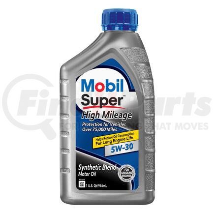 Mobil Oil 124393 Engine Oil - Super High Mileage, Mineral, 5W-30, 1 Quart
