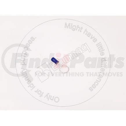 Blumaq 2L8079 Ring Terminal - 34.9 mm. Long, 16-14 AWG, Blue, Insulated, Crimp Type