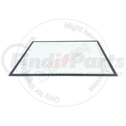 Blumaq JC11205633 Window Glass - Front, Upper, 34 in. x 43 in., fits Volvo Excavators