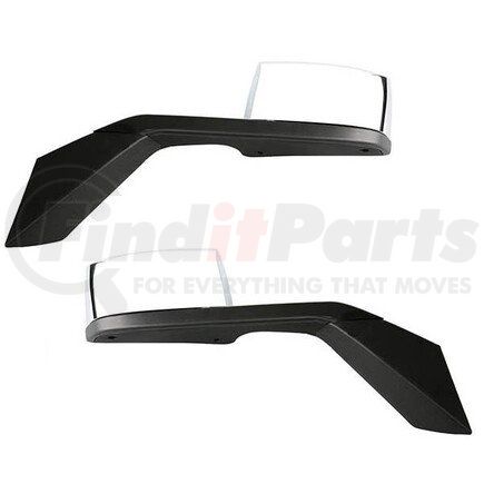 Torque Parts TR009-VLHMC-L Hood Mirror - Driver Side, with Chrome Cover and Mounting Plate, Manual, Plastic