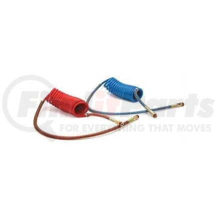 Torque Parts TR022001 Air Brake Hose - 15 ft., 40 in. Lead, Nylon, Red/Blue, with Brass Ends