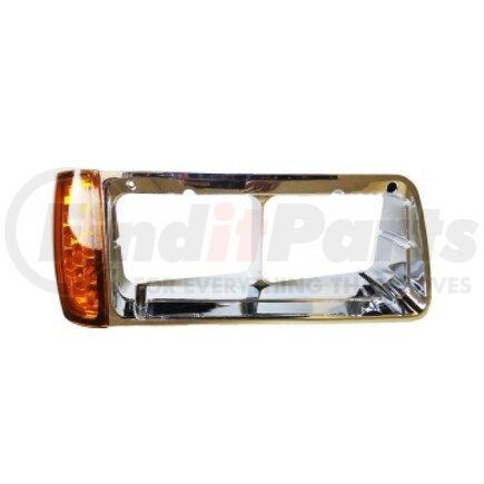 Torque Parts TR039-FRLB-R Headlight Bezel - Passenger Side, Front, with LED Turn Signal Light and Three Wires to Install, for 1989-2002 Freightliner FLD Trucks