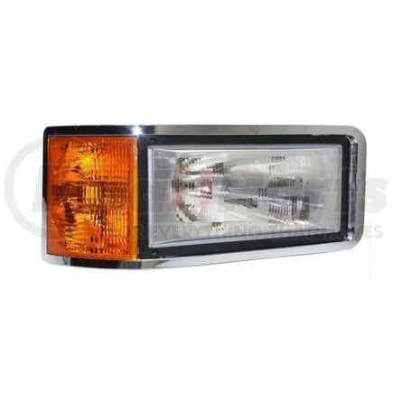 Torque Parts TR046-MHL-R Headlight - Passenger Side, Chrome, Clear Lens, with Halogen Bulbs, DOT and SAE Approved